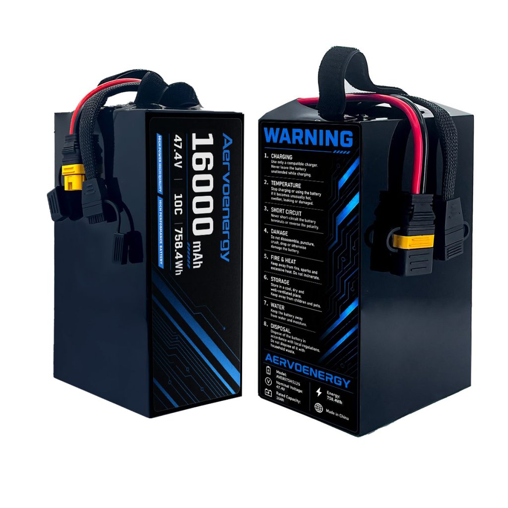 12S 16000mAh 47.4V 10C Semi-Solid UAV Drone Battery