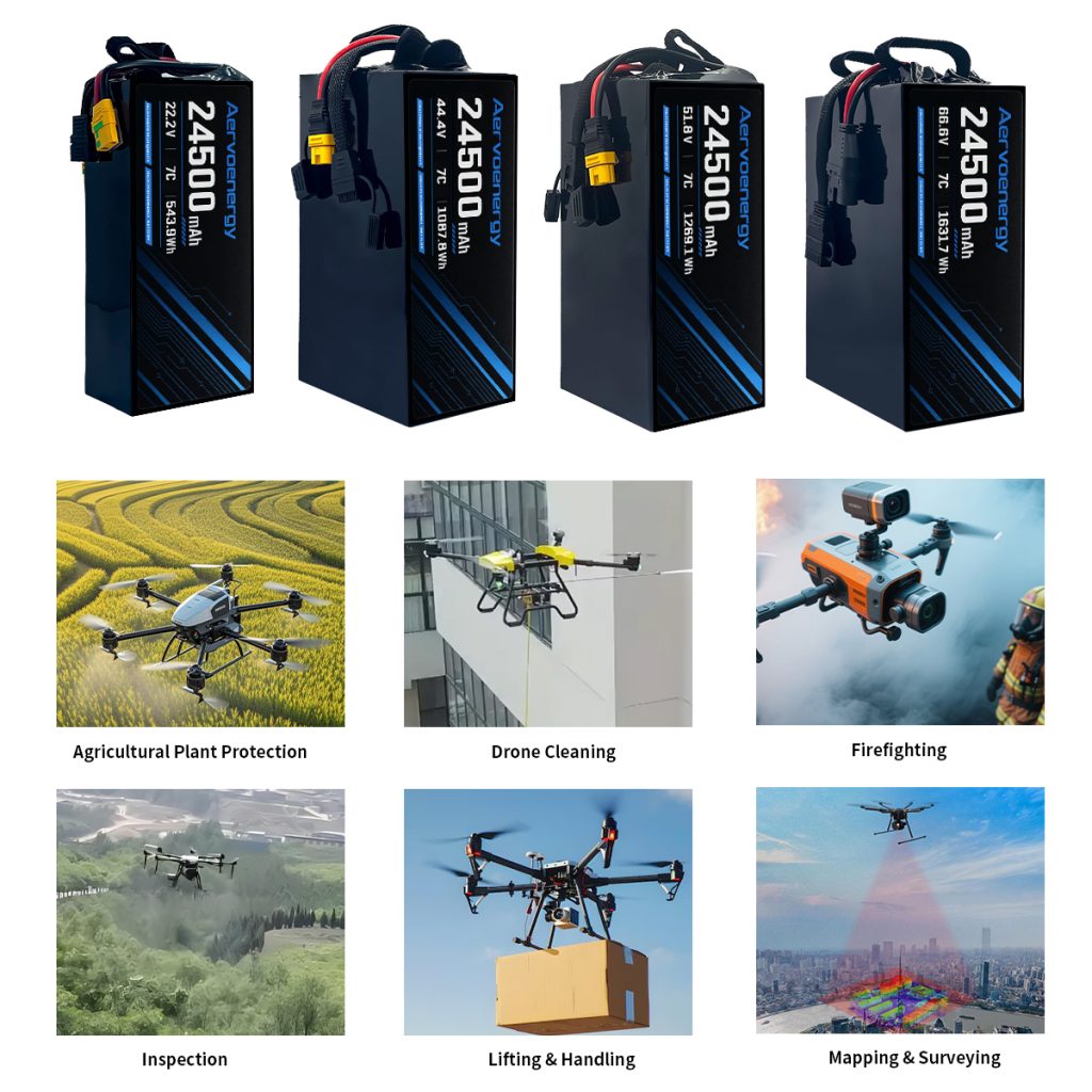 6S 24500mAh 22.5V 7C Semi-Solid UAV Drone Battery