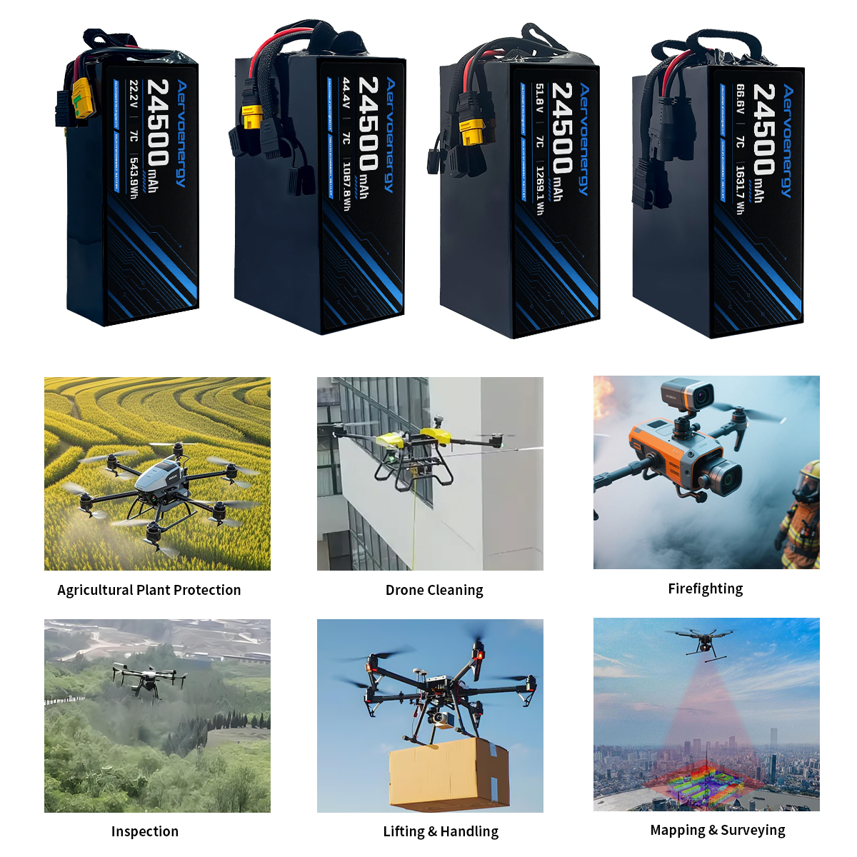 6S 24500mAh 22.5V 7C Semi-Solid UAV Drone Battery - Image 6