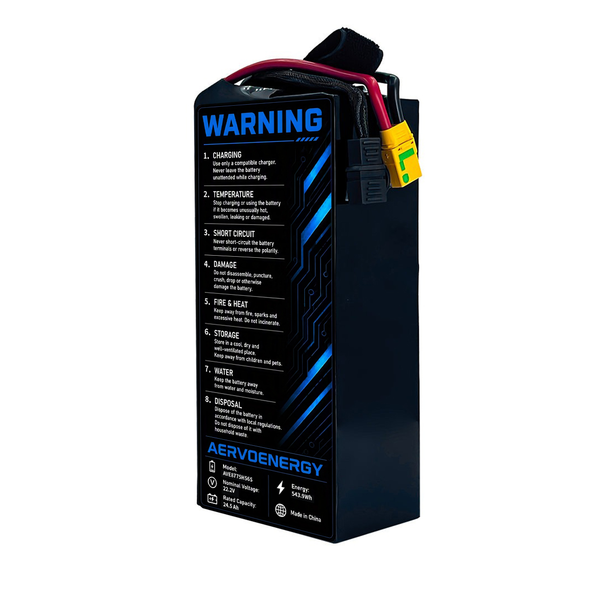 6S 24500mAh 22.5V 7C Semi-Solid UAV Drone Battery - Image 3