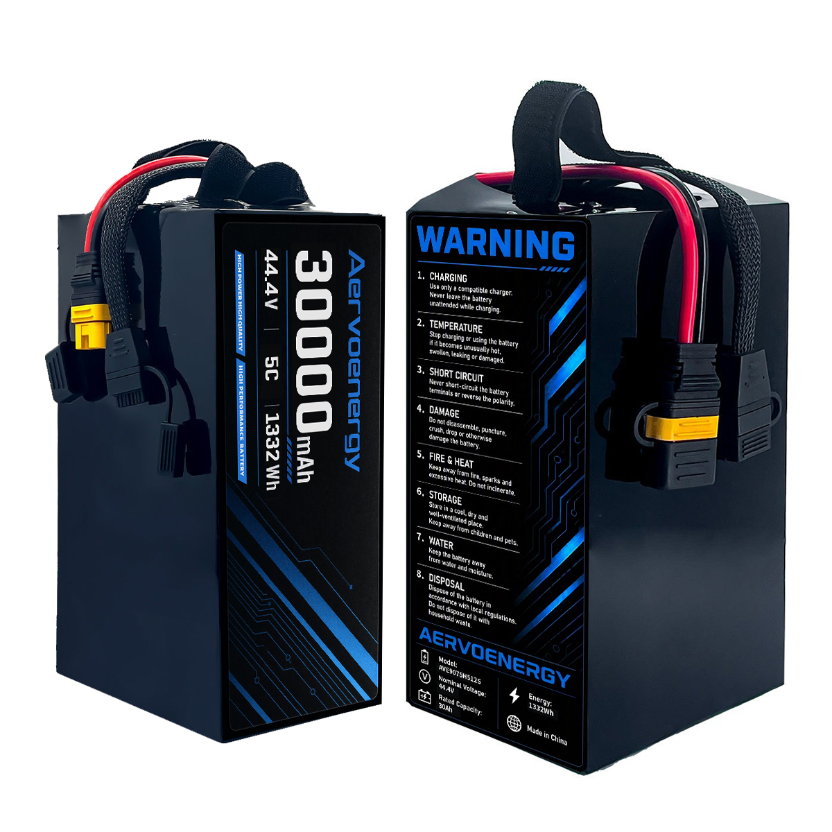 12S 30000mAh 44.4V 5C Semi-Solid UAV Drone Battery - Image 1