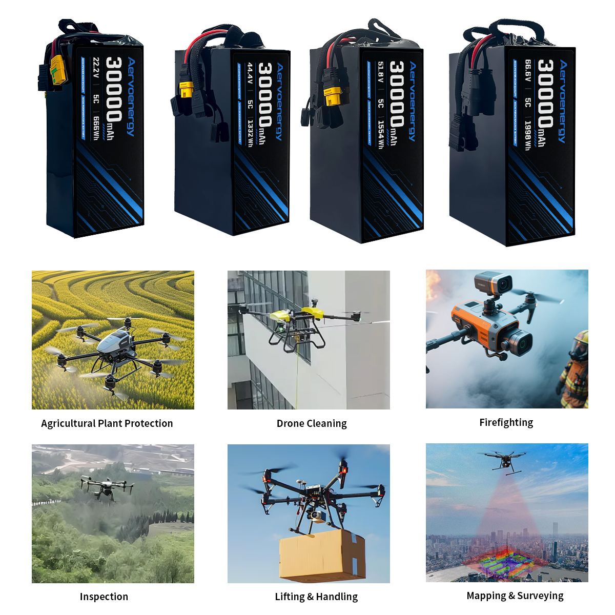 14S 30000mAh 51.8V 5C Semi-Solid UAV Drone Battery - Image 6