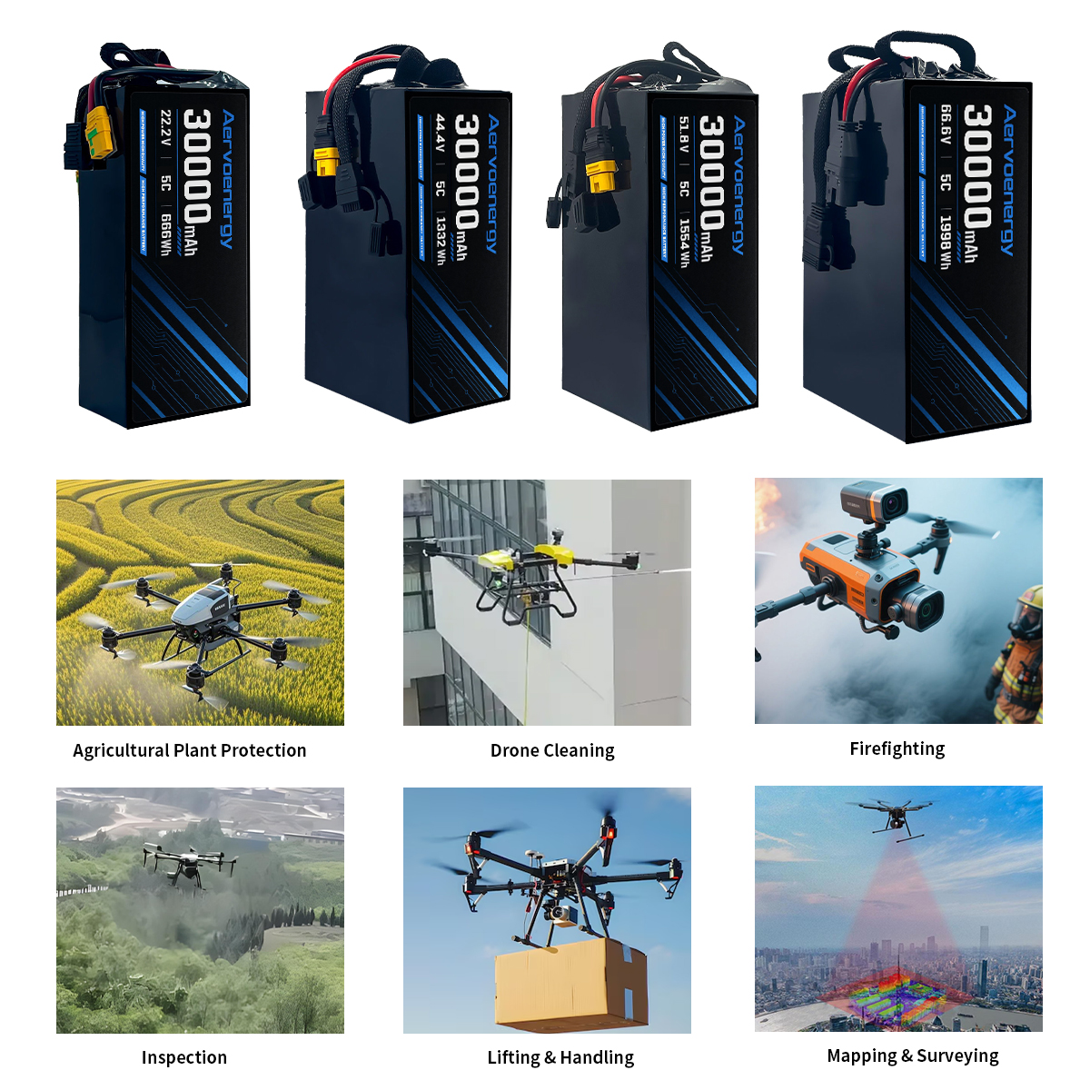 14S 30000mAh 51.8V 5C Semi-Solid UAV Drone Battery - Image 6