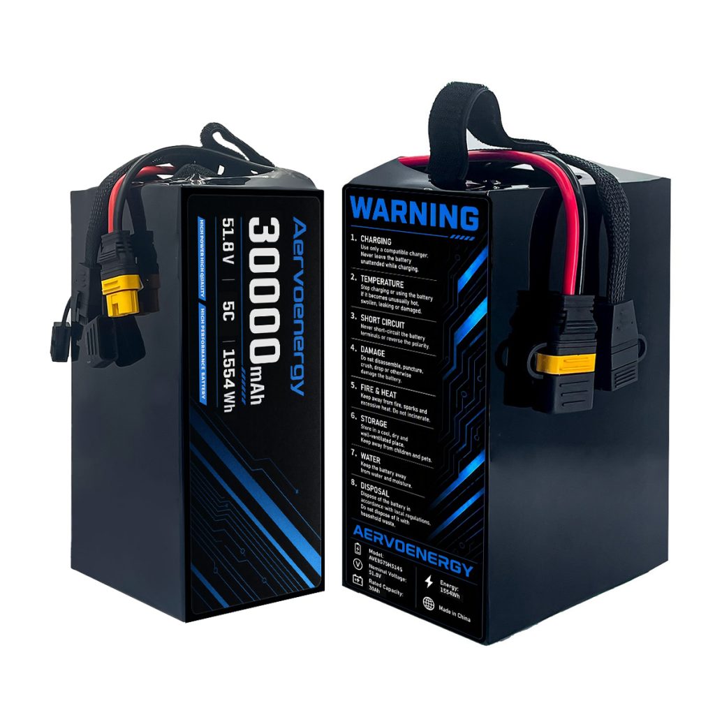 14S 30000mAh 51.8V 5C Semi-Solid UAV Drone Battery