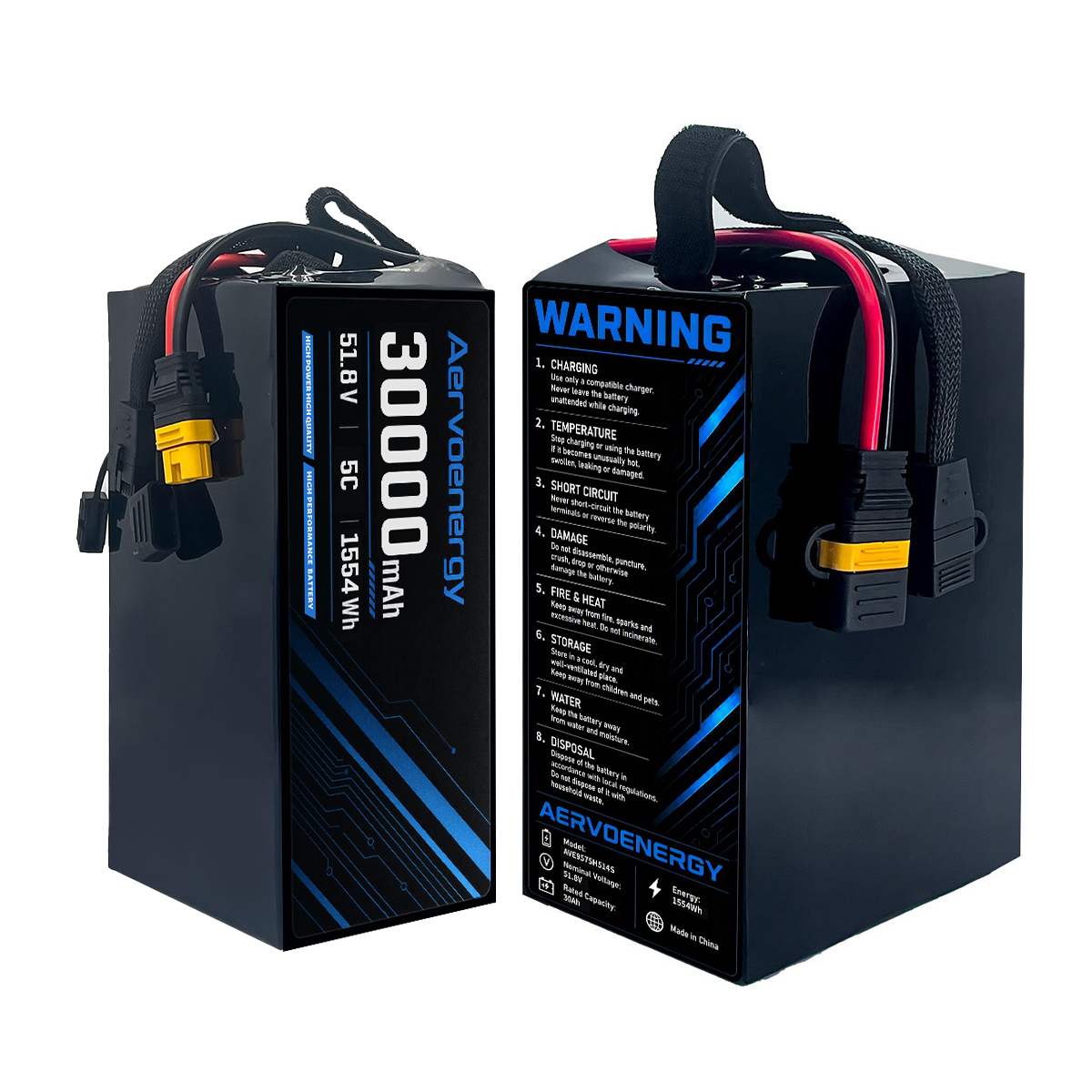 14S 30000mAh 51.8V 5C Semi-Solid UAV Drone Battery - Image 1