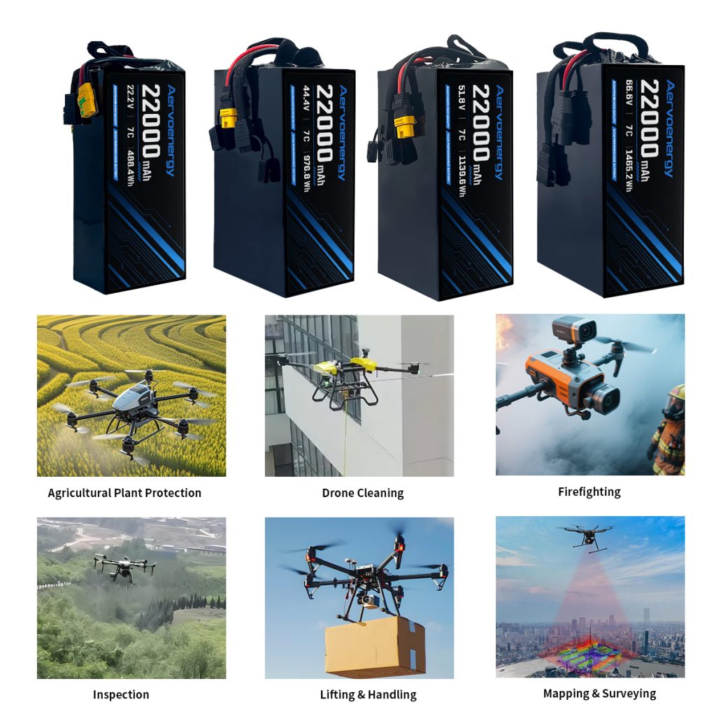 14S 22000mAh 51.8V 7C Semi-Solid UAV Drone Battery