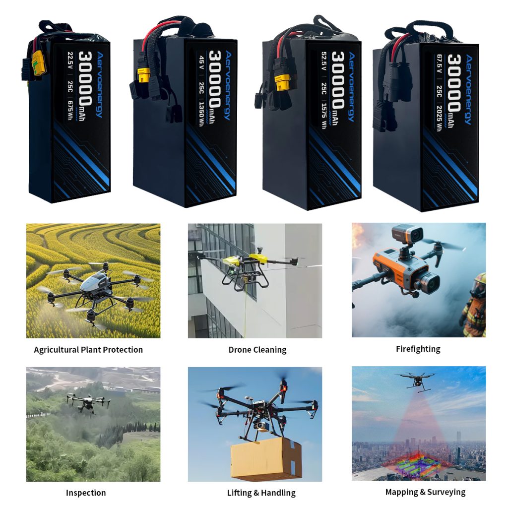 6S 30000mAh 22.5V 25C Semi-Solid UAV Drone Battery