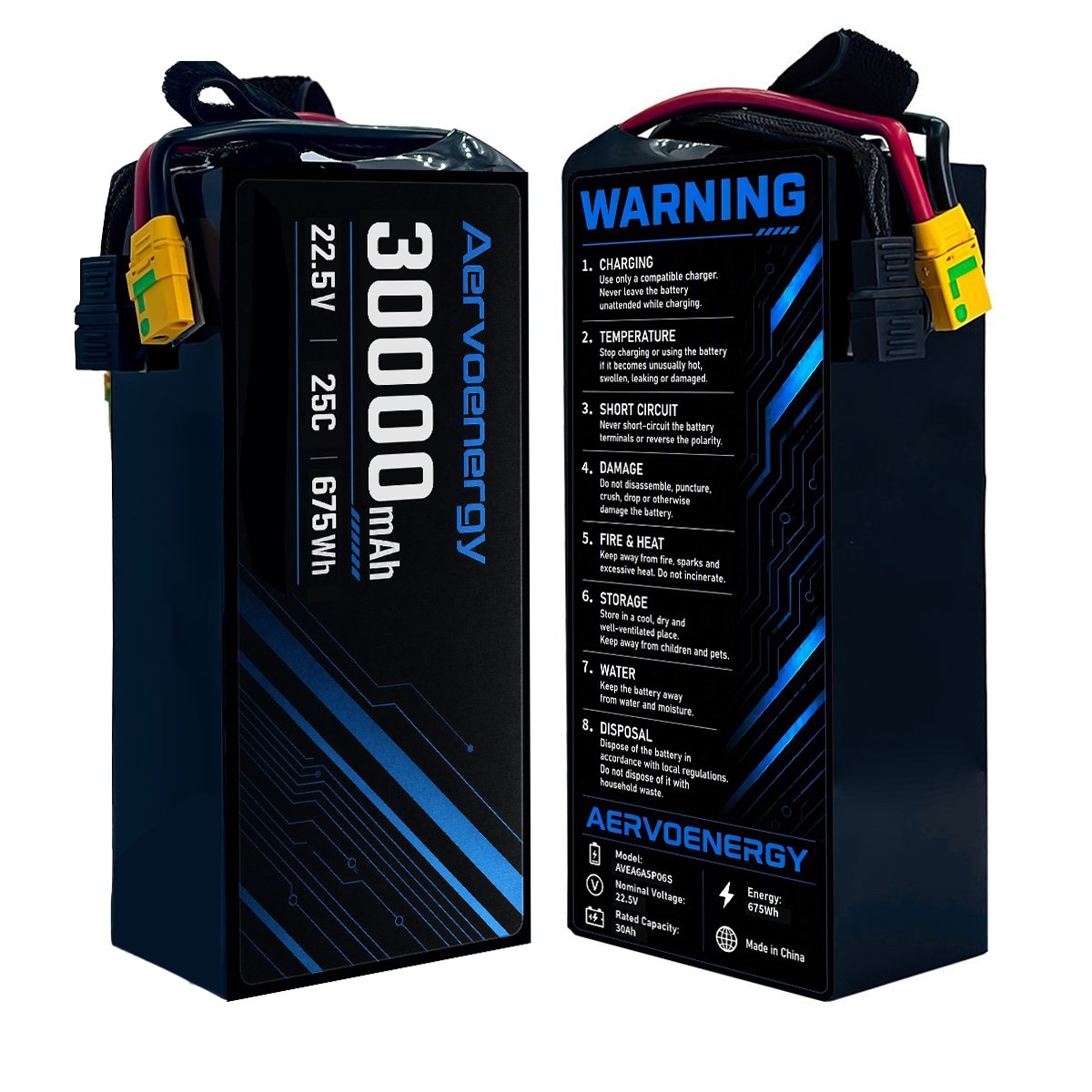 6S 30000mAh 22.5V 25C Semi-Solid UAV Drone Battery - Image 1