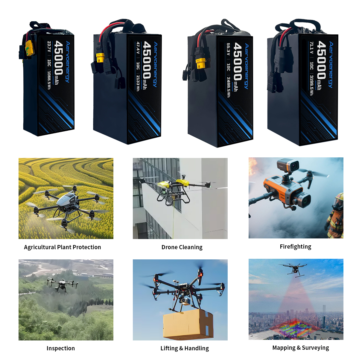 12S 45000mAh 47.4V 10C Semi-Solid UAV Drone Battery - Image 6
