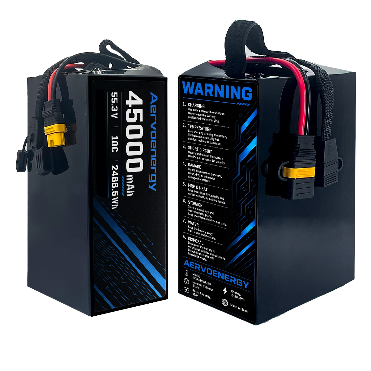 14S 45000mAh 55.3V 10C Semi-Solid UAV Drone Battery - Image 1