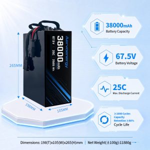 18S 38000mAh 67.5V 25C Semi-Solid UAV Drone Battery - Image 5