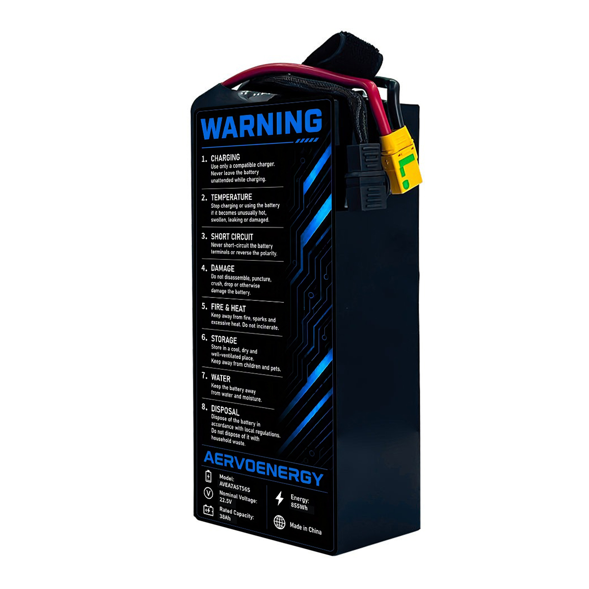6S 38000mAh 22.5V 25C Semi-Solid UAV Drone Battery - Image 3
