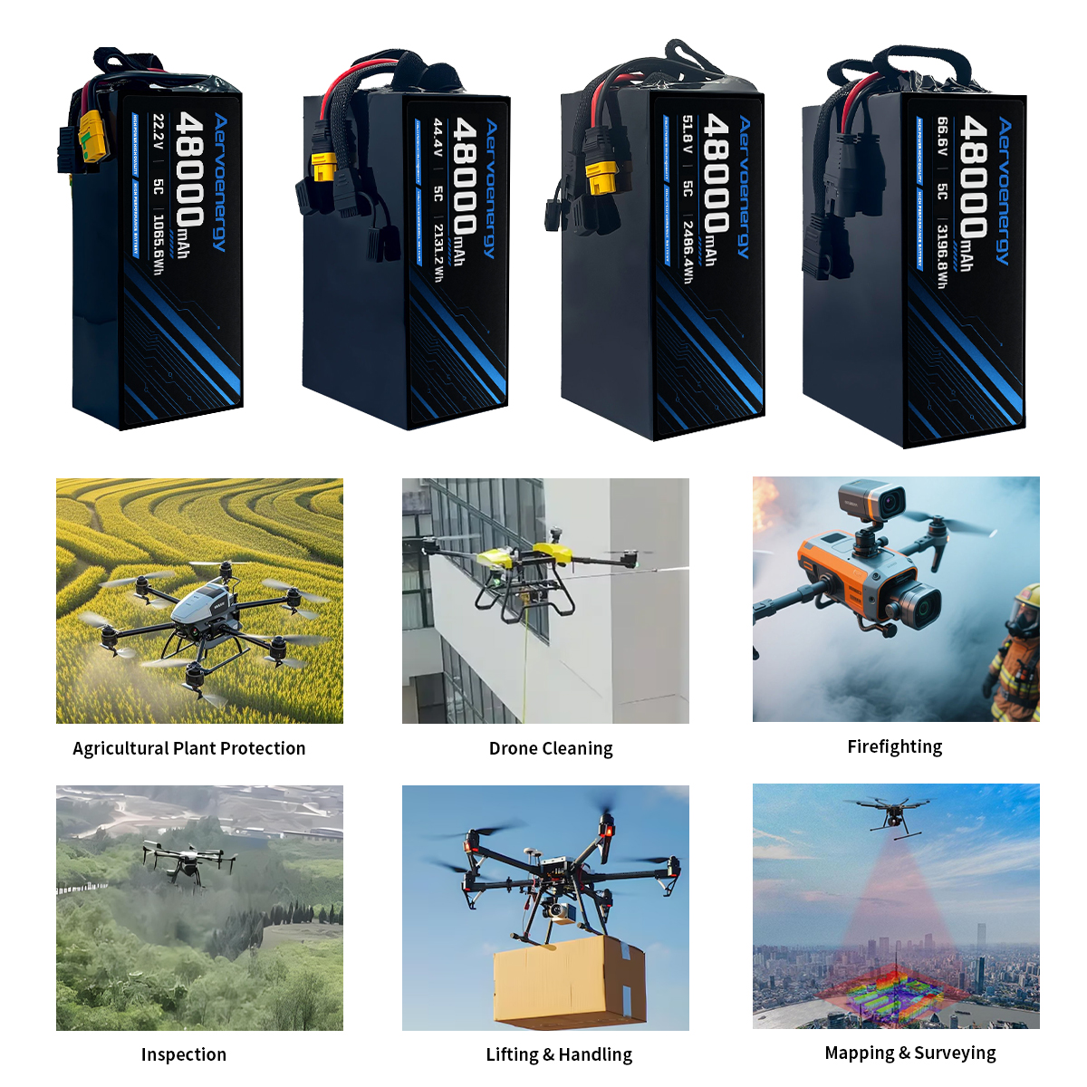 14S 48000mAh 51.8V 5C Semi-Solid UAV Drone Battery - Image 6