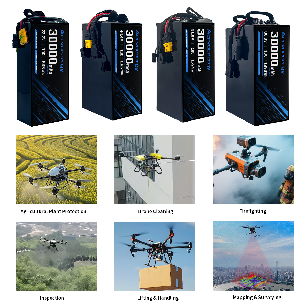 14S 30000mAh 51.8V 10C Semi-Solid UAV Drone Battery - Image 6