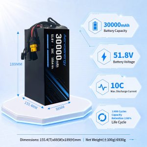 14S 30000mAh 51.8V 10C Semi-Solid UAV Drone Battery - Image 5