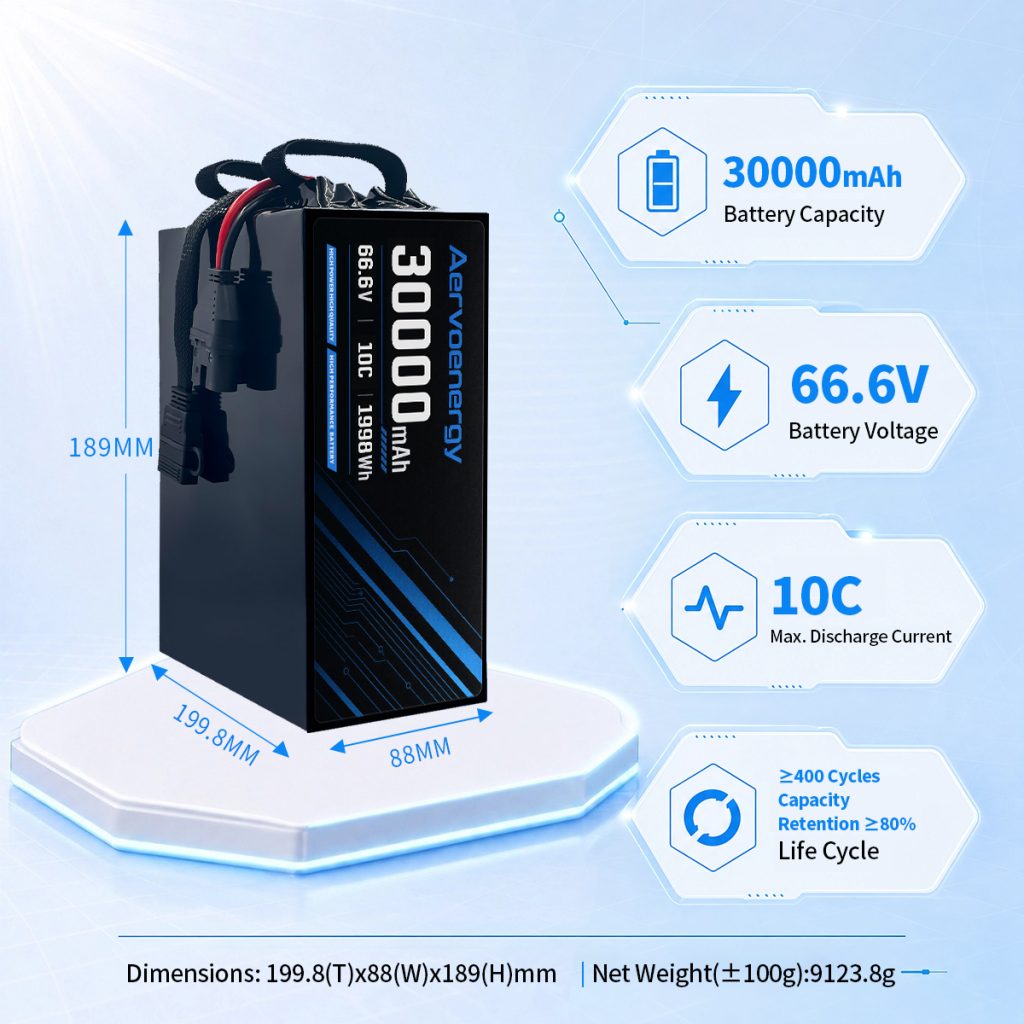 18S 30000mAh 66.6V 10C Semi-Solid UAV Drone Battery