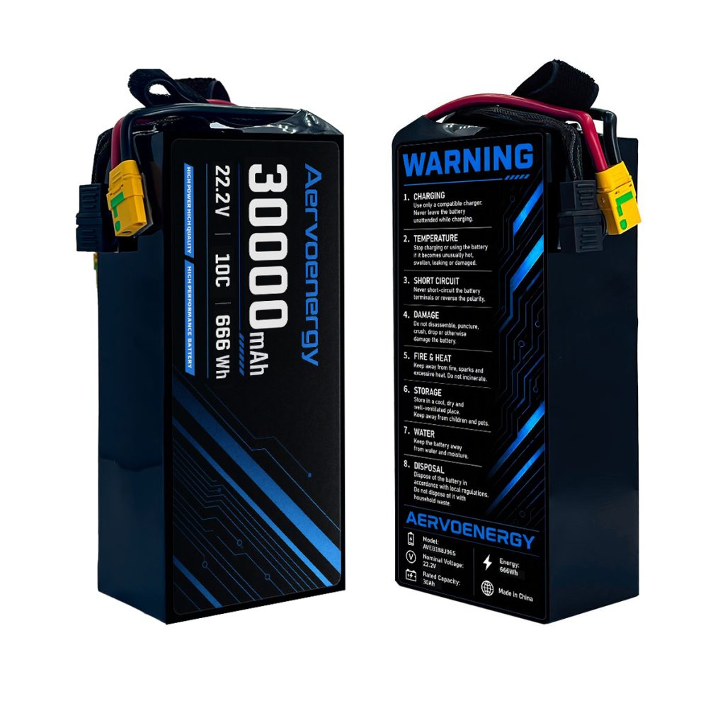 6S 30000mAh 22.2V 10C Semi-Solid UAV Drone Battery