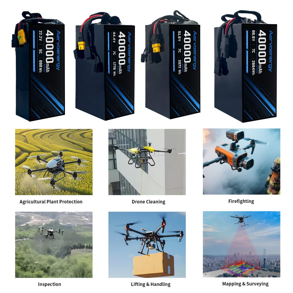 12S 40000mAh 44.4V 7C Semi-Solid UAV Drone Battery