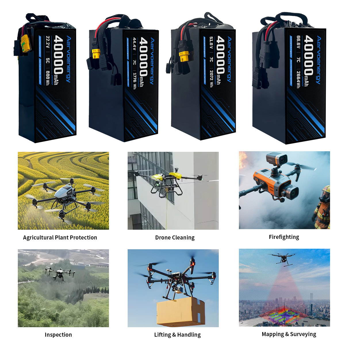 12S 40000mAh 44.4V 7C Semi-Solid UAV Drone Battery - Image 6