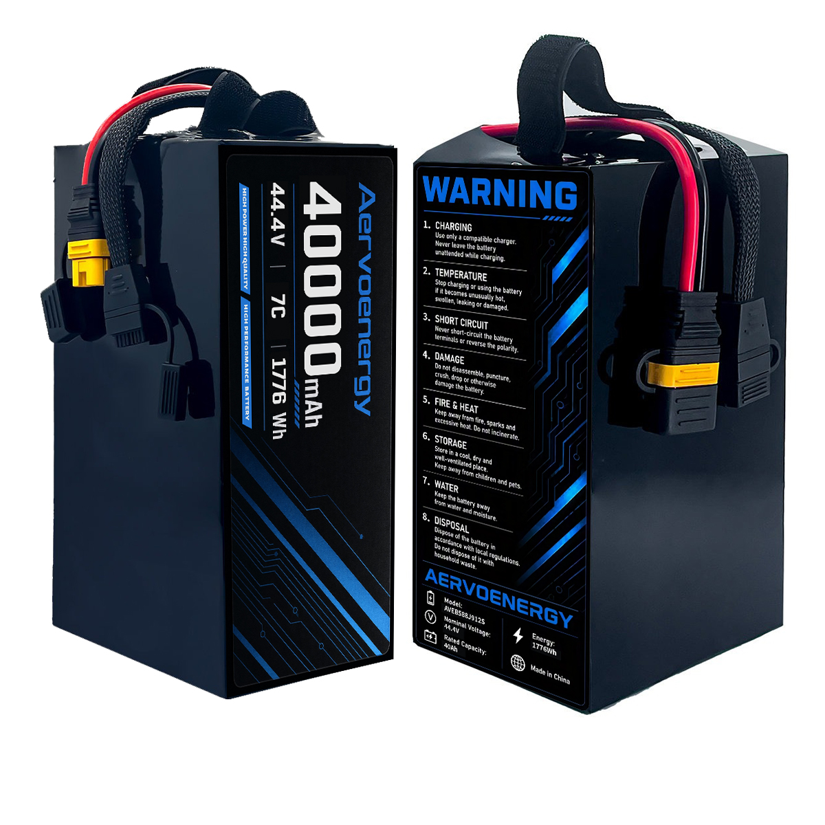 12S 40000mAh 44.4V 7C Semi-Solid UAV Drone Battery - Image 1
